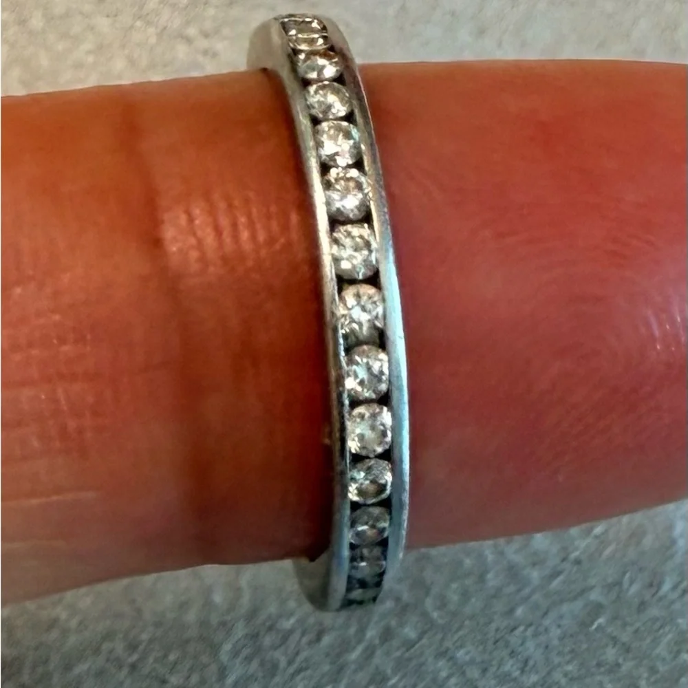 Tiffany & Co. Silver Diamond Eternity Band